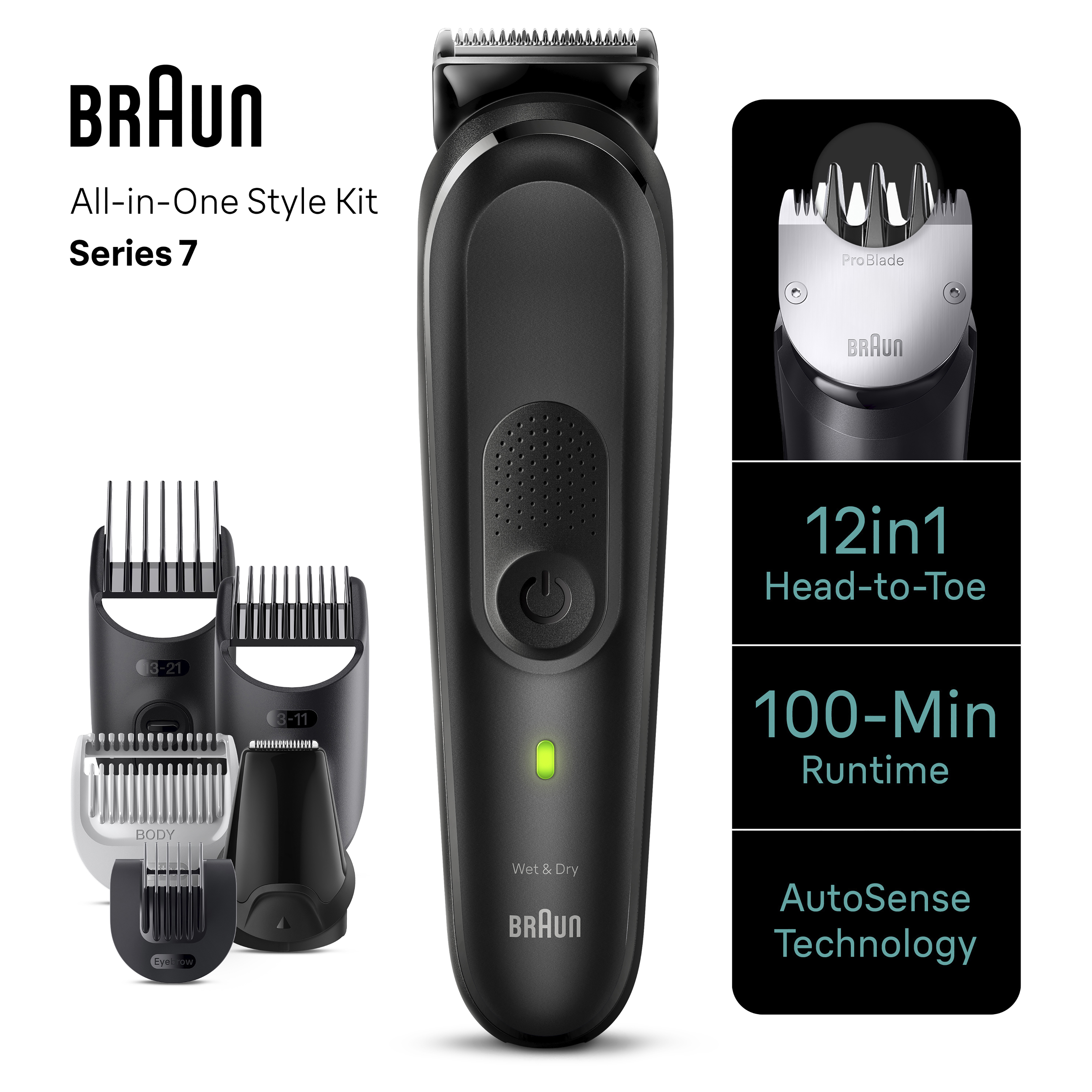 Braun Series 7 All-In-One Beard Hair Body Styling Kit MGK4760