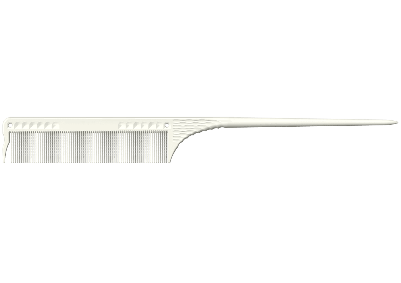 JRL Fine Teeth Tail Comb 8.5" - White