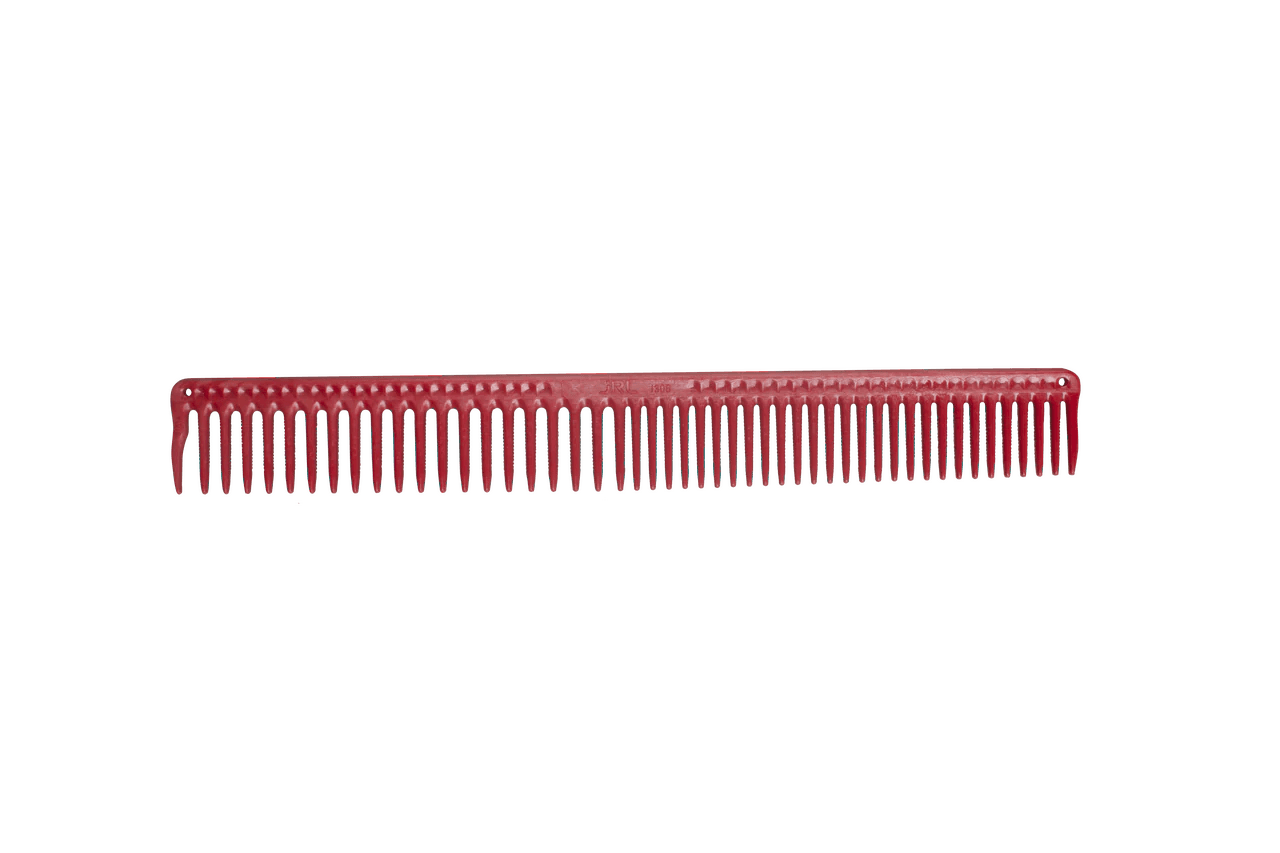 JRL Long Round Tooth Cutting Comb 9" - Red