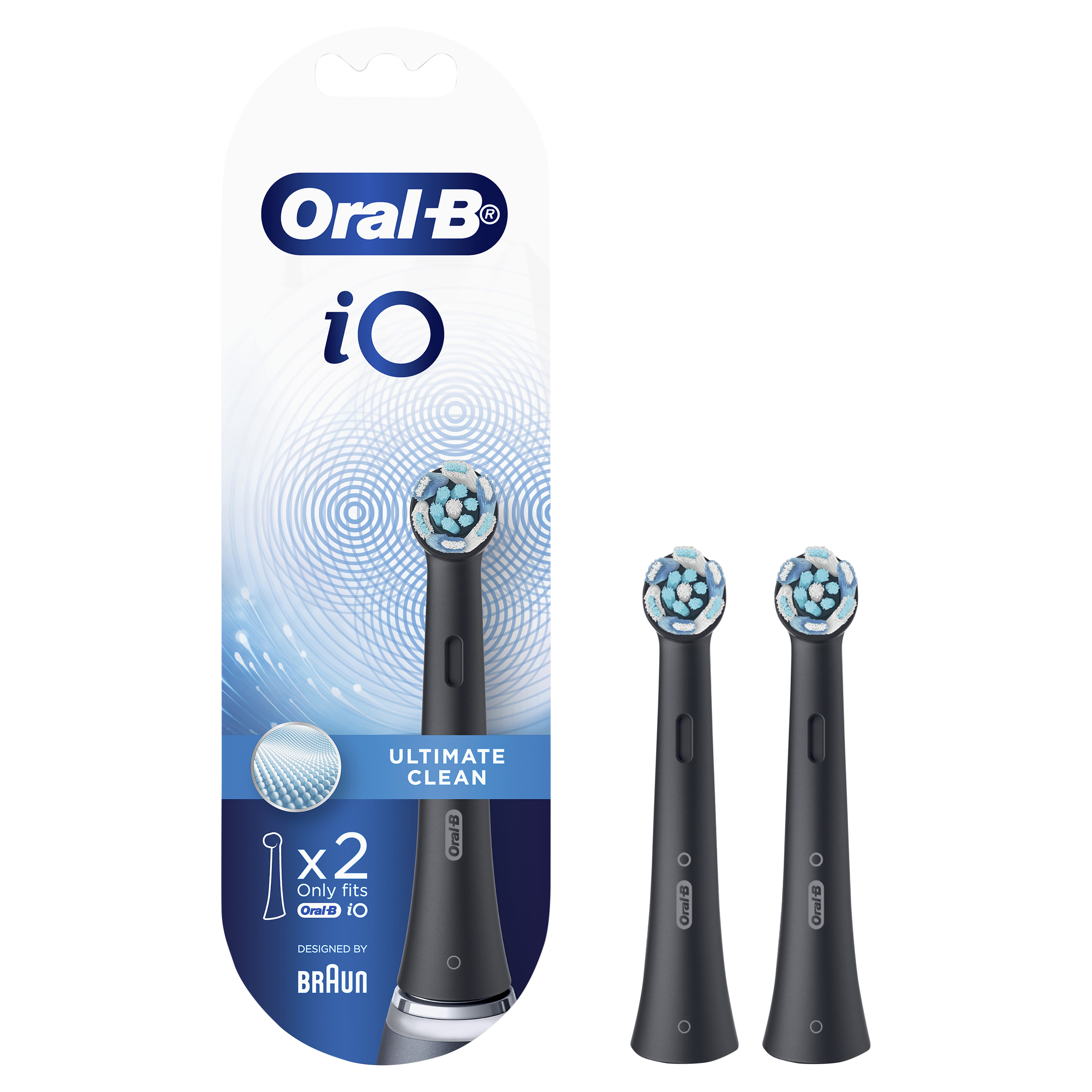 Oral-B iO Ultimate Clean Replacement Brush Heads BLACK (2pcs)