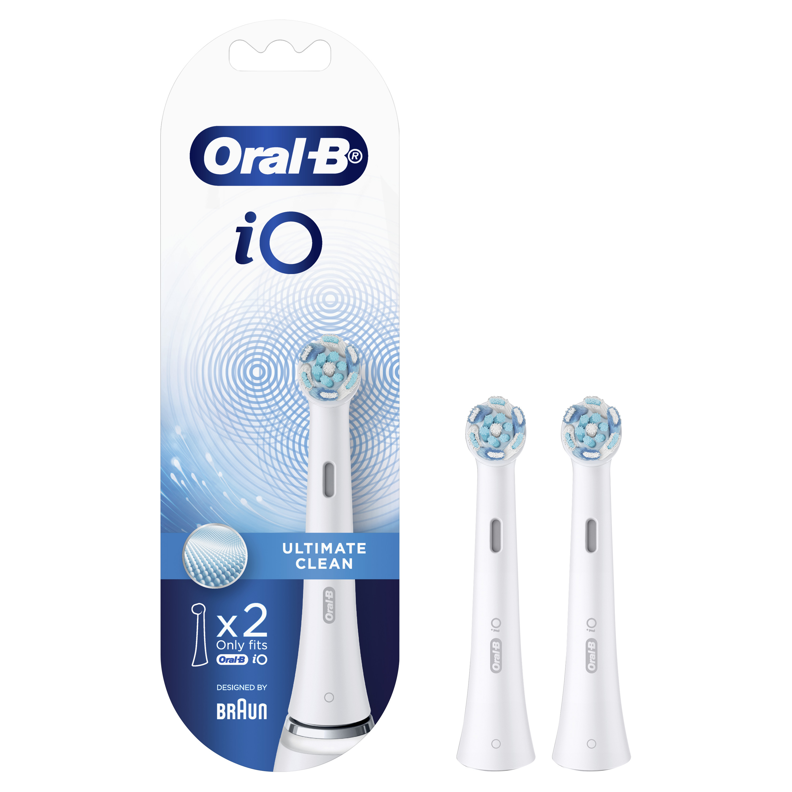 Oral-B iO Ultimate Clean Replacement Brush Heads WHITE (2pcs)
