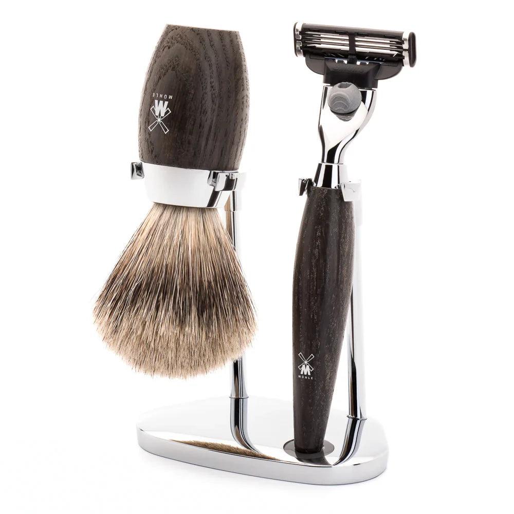 MUHLE Kosmo Mach3 Shave Kit - Oak