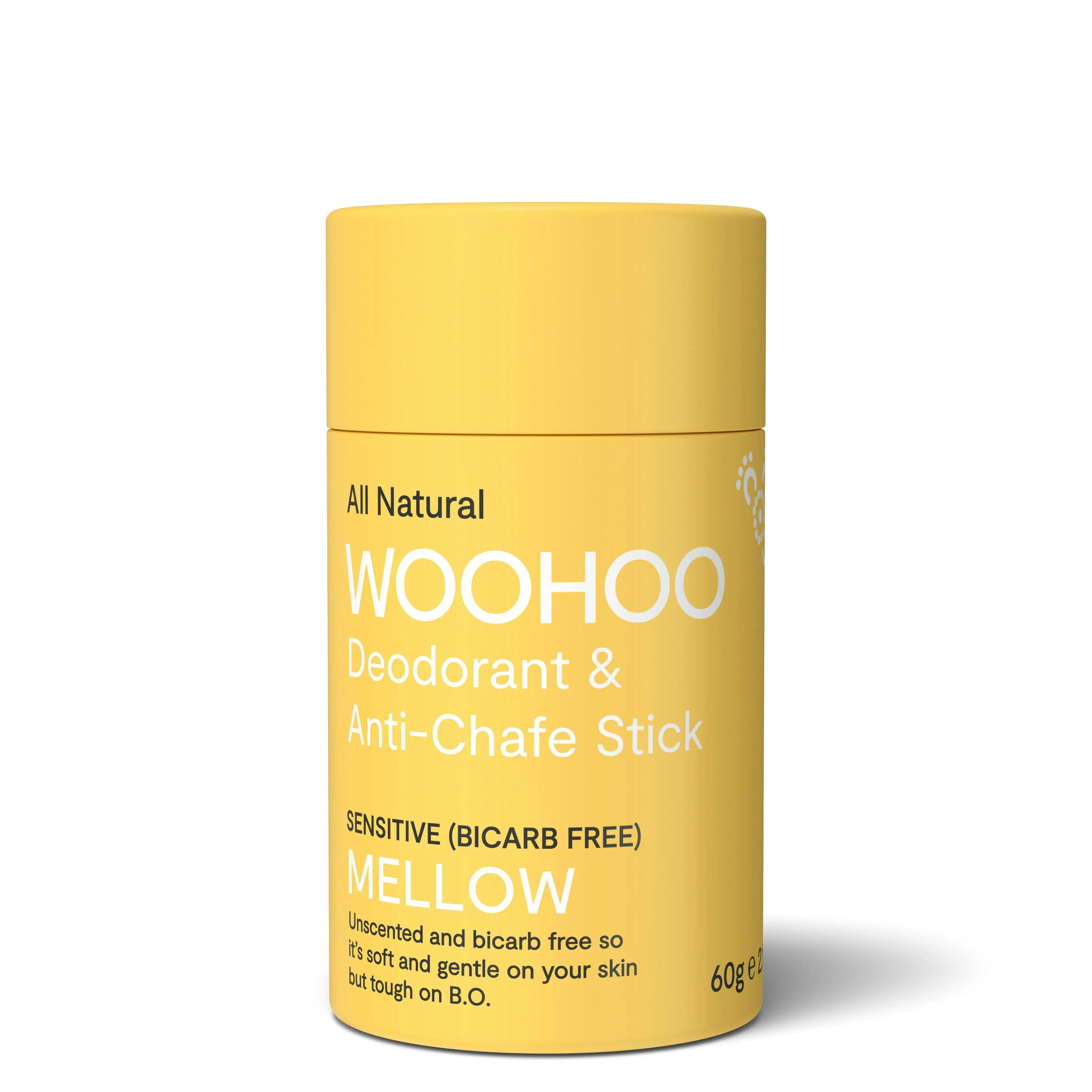 WOOHOO Deodorant & Anti-Chafe Stick Mellow (Sensitive) 60g