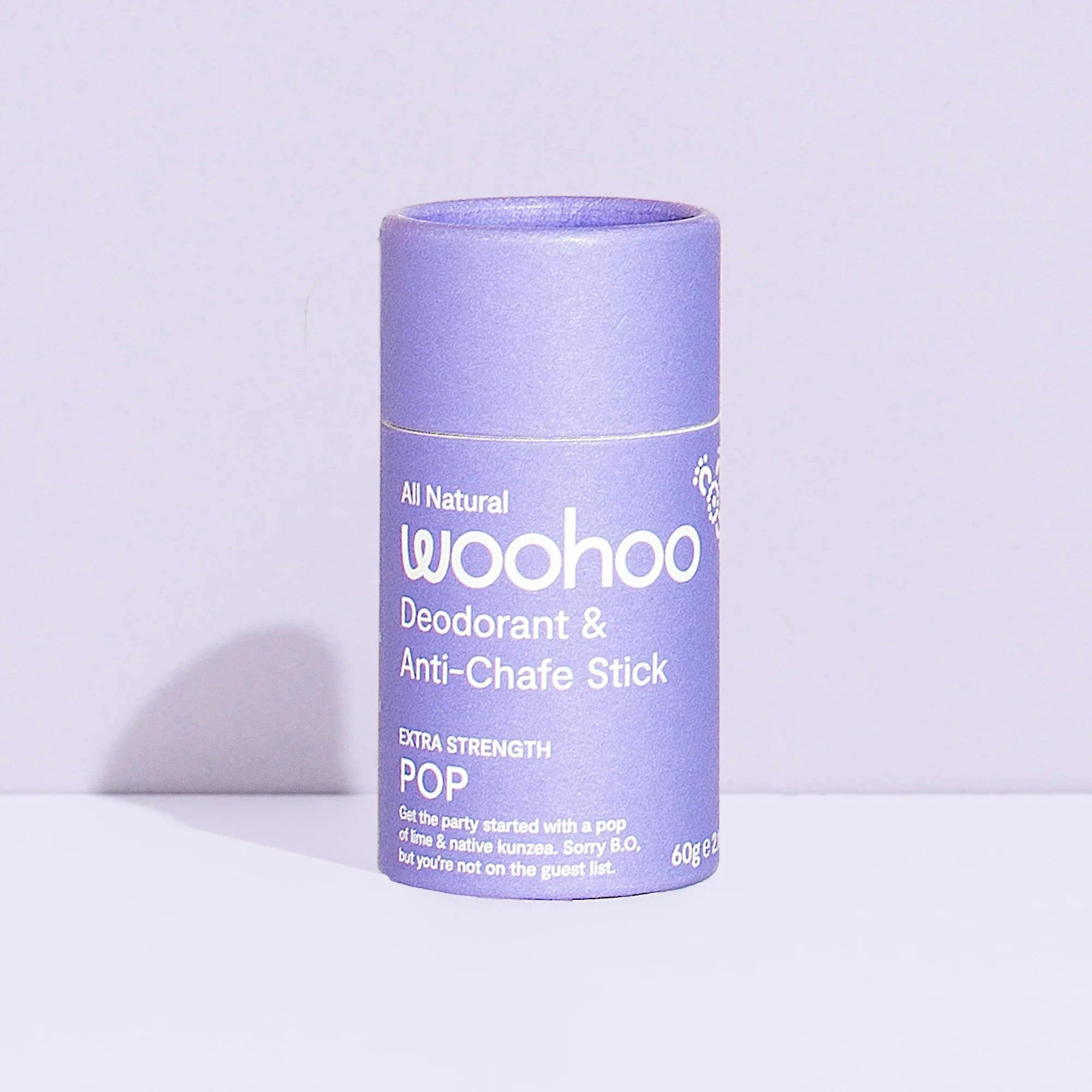 WOOHOO Deodorant & Anti-Chafe Stick Pop (Extra Strength) 60g
