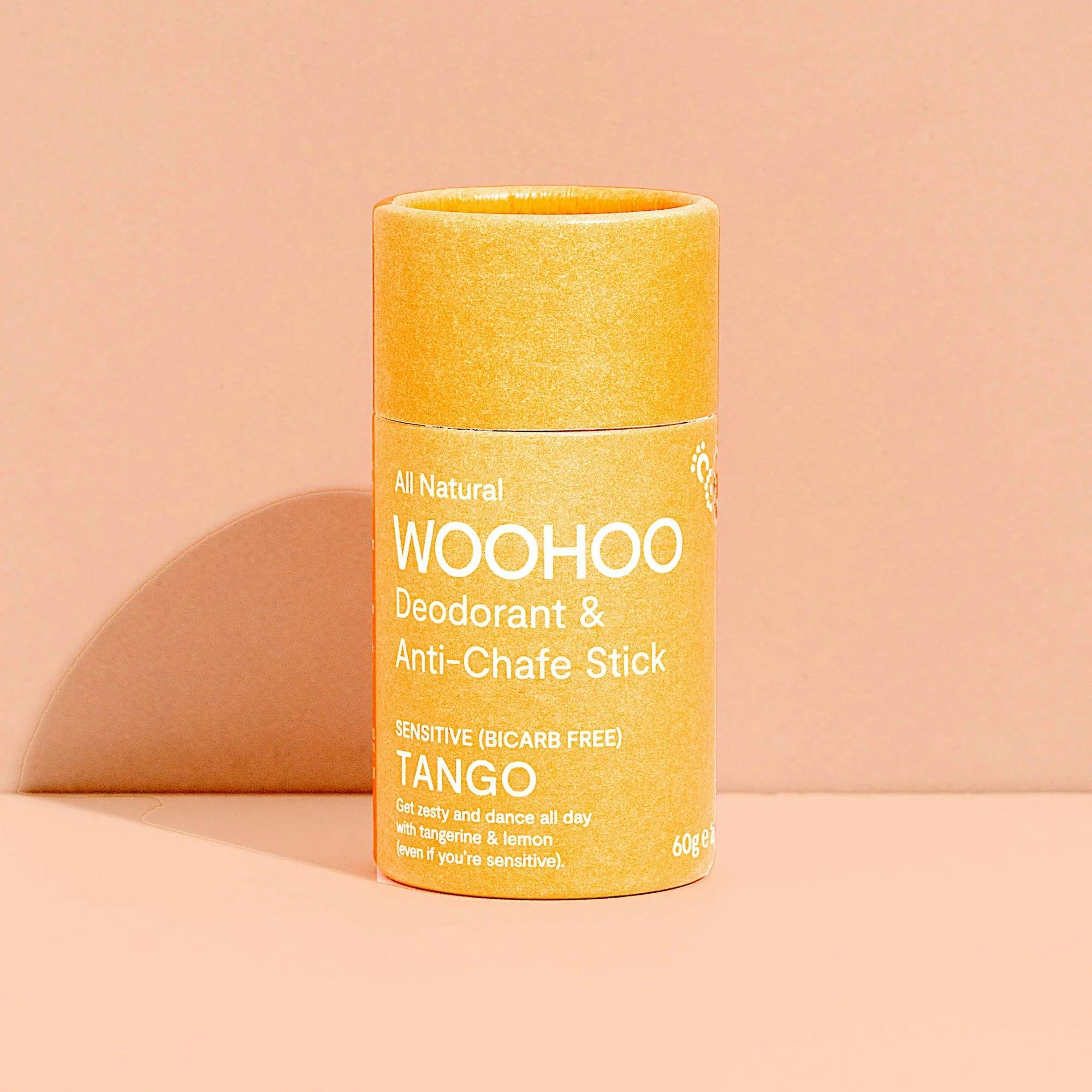WOOHOO Deodorant & Anti-Chafe Stick Tango (Sensitive Bicarb Free) 60g